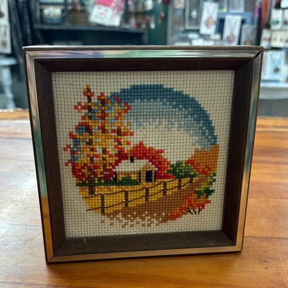 Vintage Other - Framed cross stitch art work